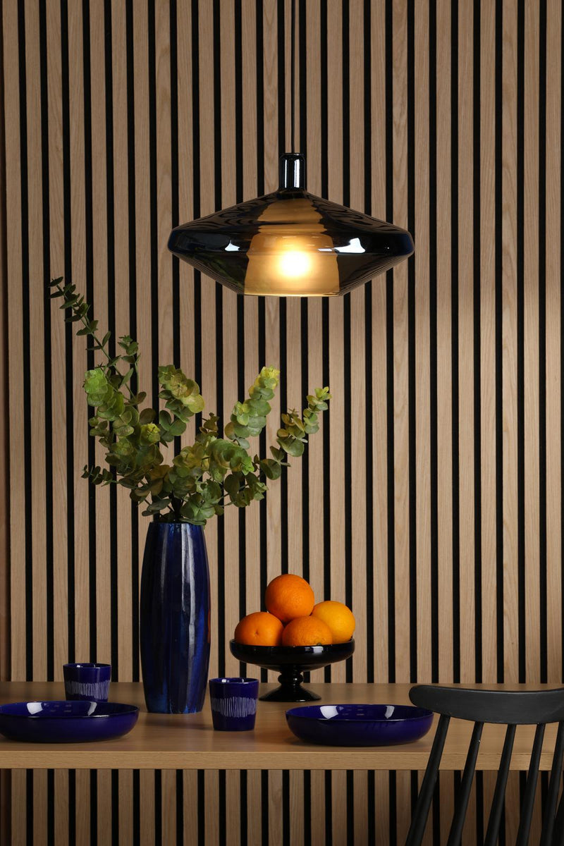 Dar Lighting Esmeralda Large Pendant Blue & Opal Glass • ESM8623