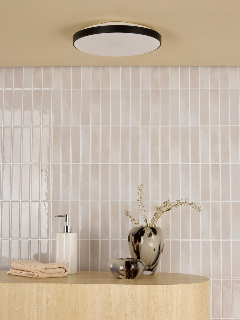 Dar Lighting Essien Flush White and Black LED IP44 • ESS5222