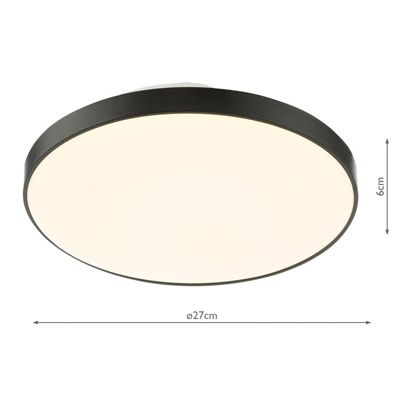 Dar Lighting Essien Flush White and Black LED IP44 • ESS5222