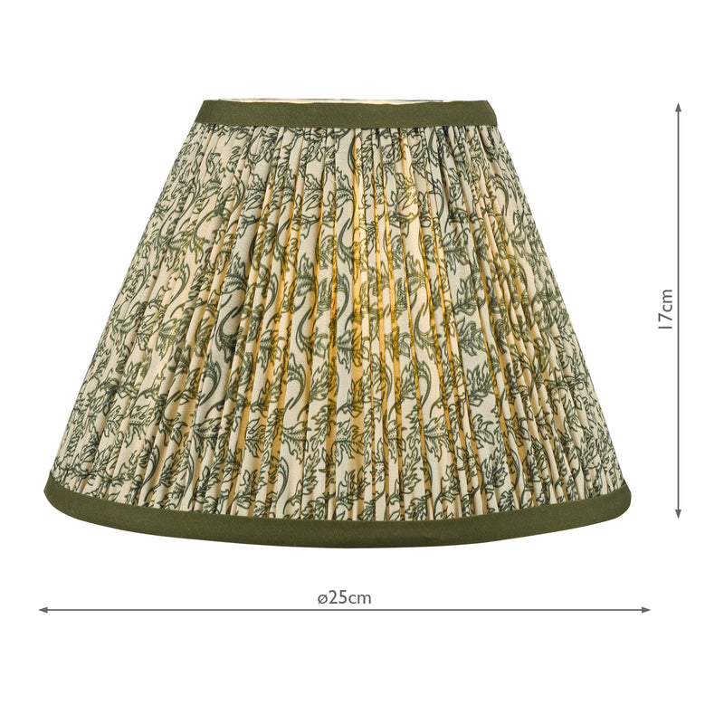 Dar Lighting Esther Green Cotton Empire Shade 25cm 25cm • EST1024