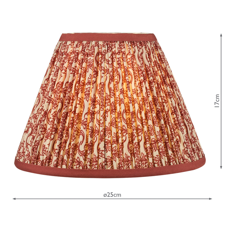 Dar Lighting Esther Red Cotton Empire Shade 25cm 25cm • EST1025