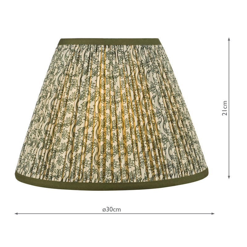 Dar Lighting Esther Green Cotton Empire Shade 30cm 30cm • EST1224