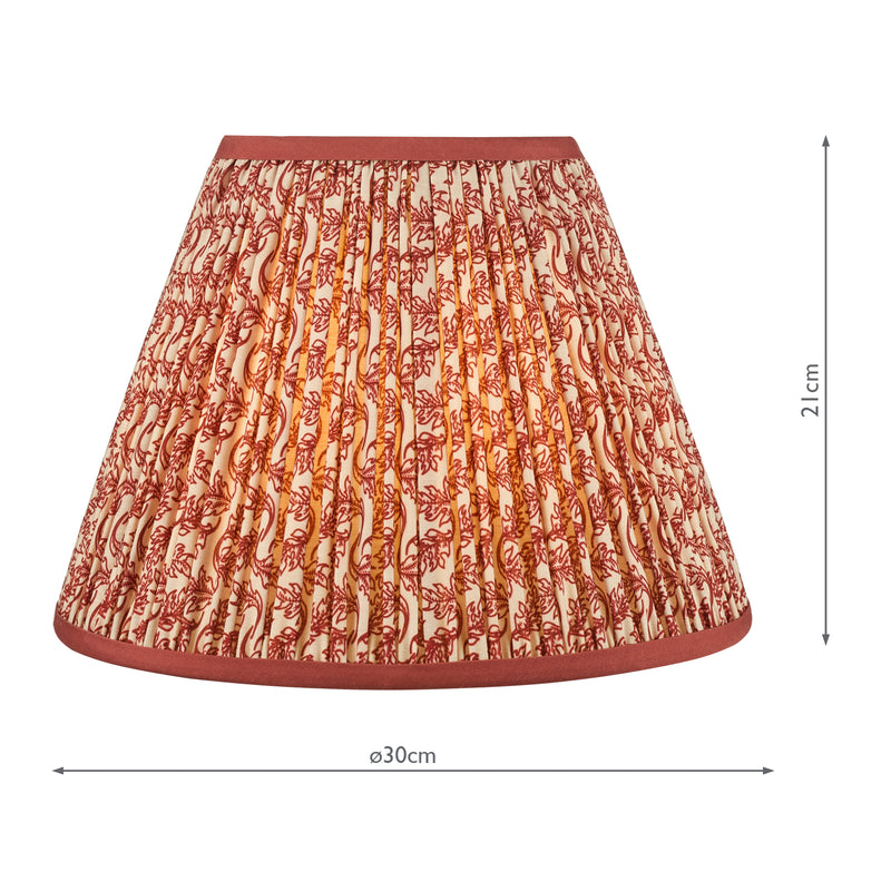 Dar Lighting Esther Red Cotton Empire Shade 30cm 30cm • EST1225