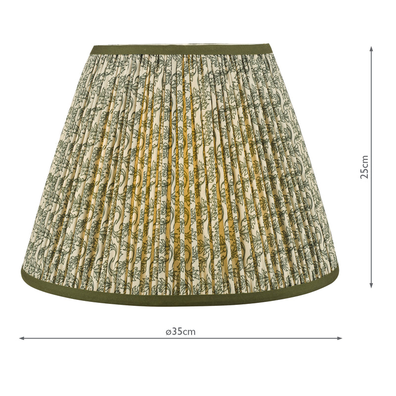 Dar Lighting Esther Green Cotton Empire Shade 35cm 35cm • EST1424