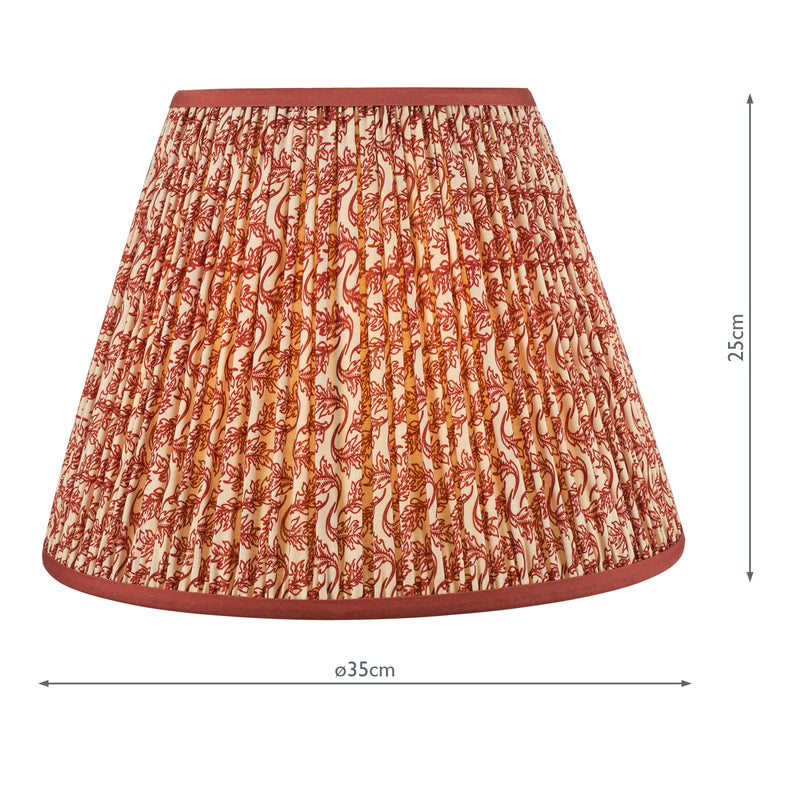 Dar Lighting Esther Red Cotton Empire Shade 35cm 35cm • EST1425
