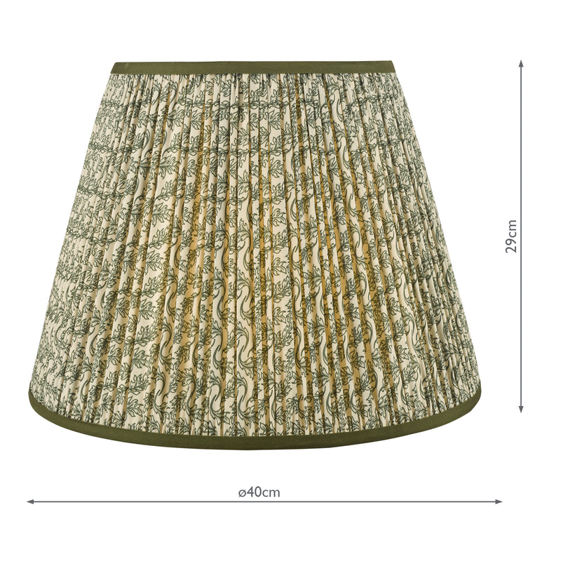 Dar Lighting Esther Green Cotton Empire Shade 40cm 40cm • EST1624