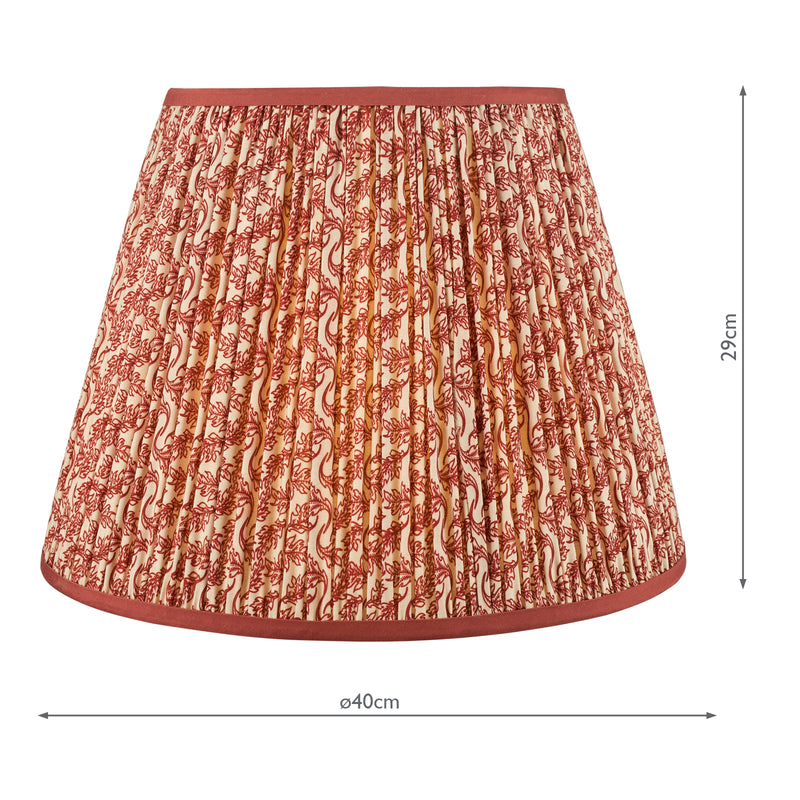 Dar Lighting Esther Red Cotton Empire Shade 40cm 40cm • EST1625