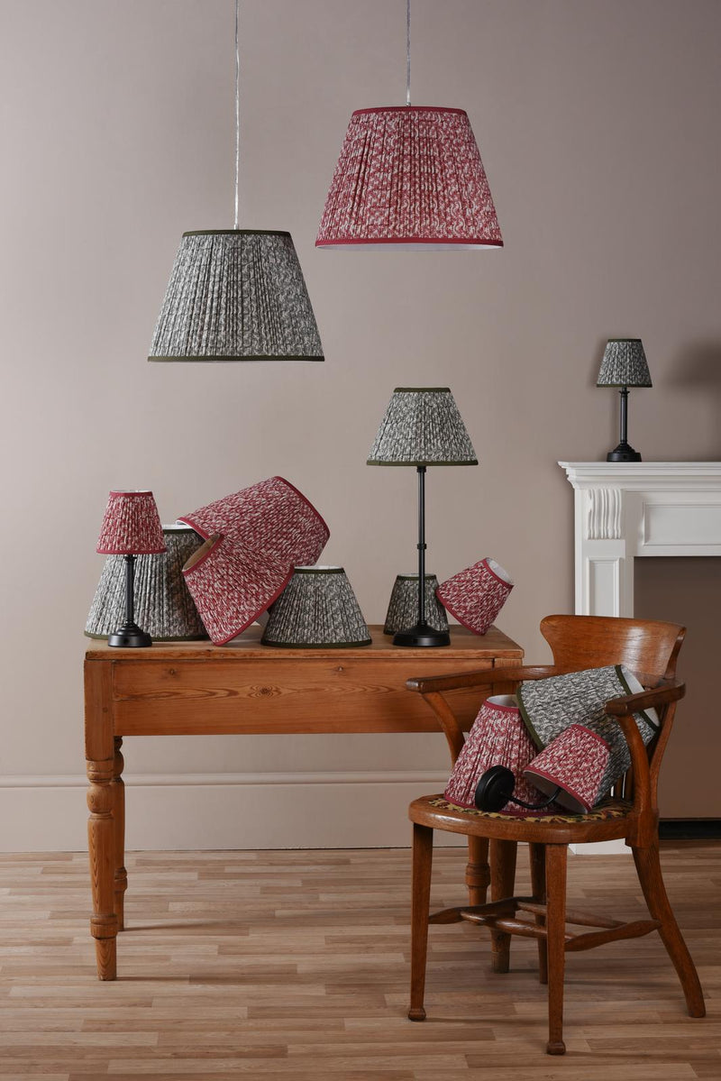 Dar Lighting Esther Green Cotton Empire Shade 15cm 15cm • EST2624