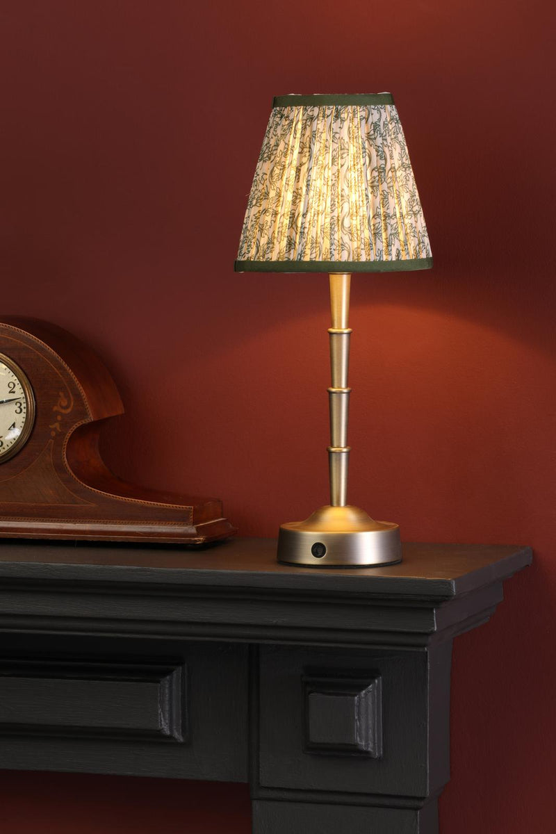 Dar Lighting Esther Green Cotton Empire Shade 15cm 15cm • EST2624