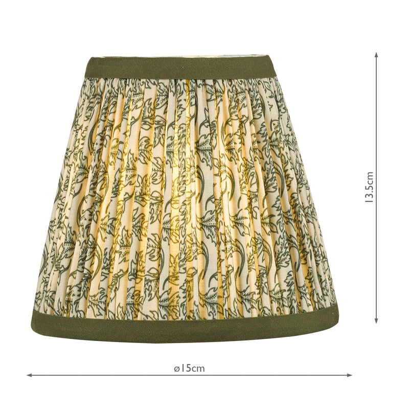 Dar Lighting Esther Green Cotton Empire Shade 15cm 15cm • EST2624