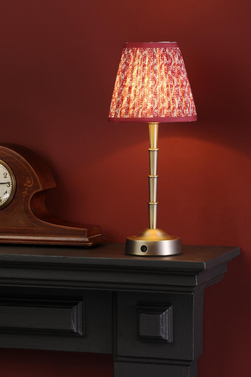Dar Lighting Esther Red Cotton Empire Shade 15cm 15cm • EST2625