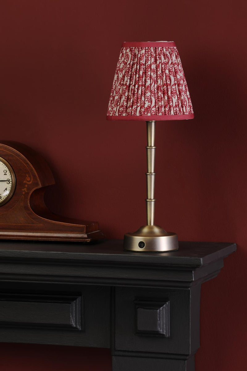 Dar Lighting Esther Red Cotton Empire Shade 15cm 15cm • EST2625