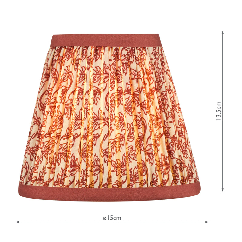 Dar Lighting Esther Red Cotton Empire Shade 15cm 15cm • EST2625