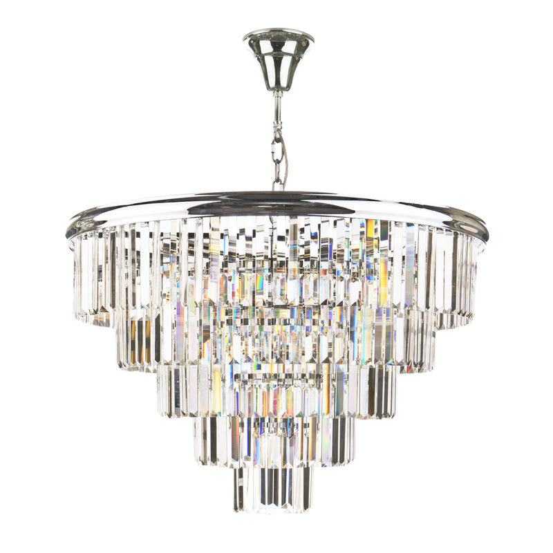 Dar Lighting Eulalia 12 Light Chandelier Polished Chrome Crystal • EUL1250