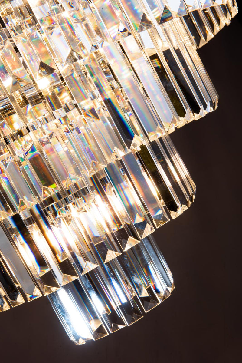 Dar Lighting Eulalia 12 Light Chandelier Polished Chrome Crystal • EUL1250