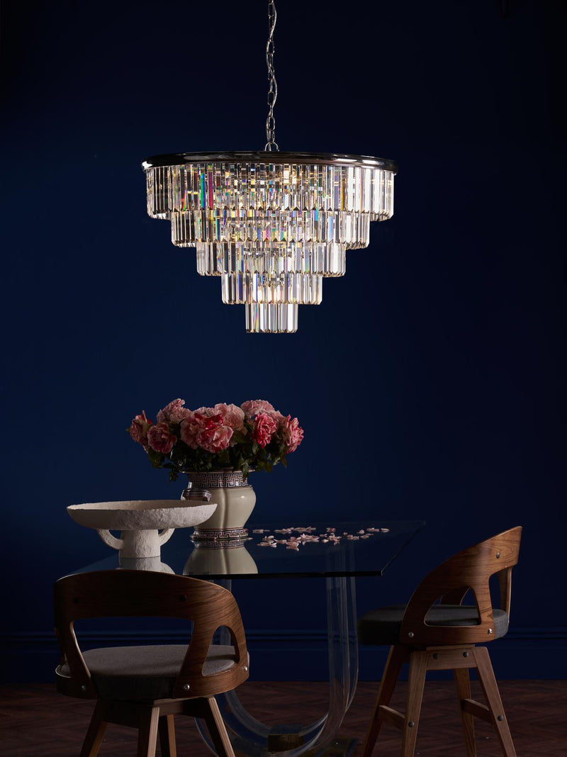 Dar Lighting Eulalia 12 Light Chandelier Polished Chrome Crystal • EUL1250