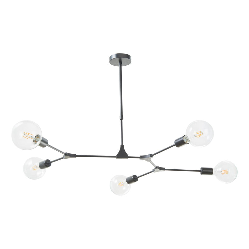 Dar Lighting Euphemia 5 Light Pendant Black • EUP0539