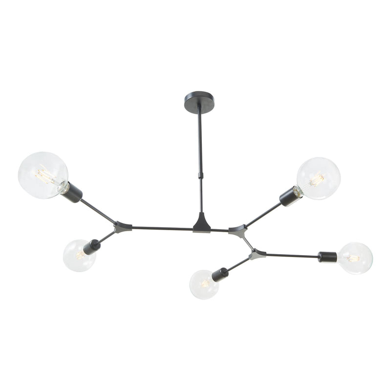 Dar Lighting Euphemia 5 Light Pendant Black • EUP0539