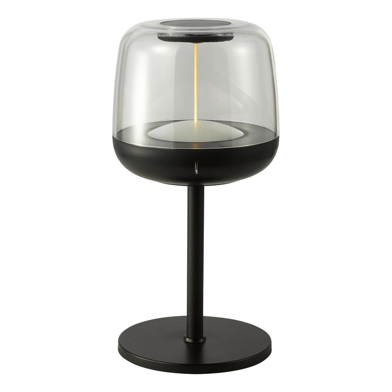 Dar Lighting Ezera Rechargeable Outdoor Table Lamp Black LED IP44 • EZE4222