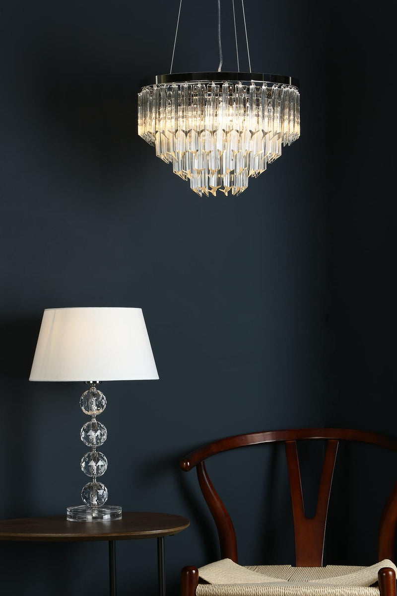 Dar Lighting Fame 5 Light Pendant Polished Chrome Glass • FAM0538