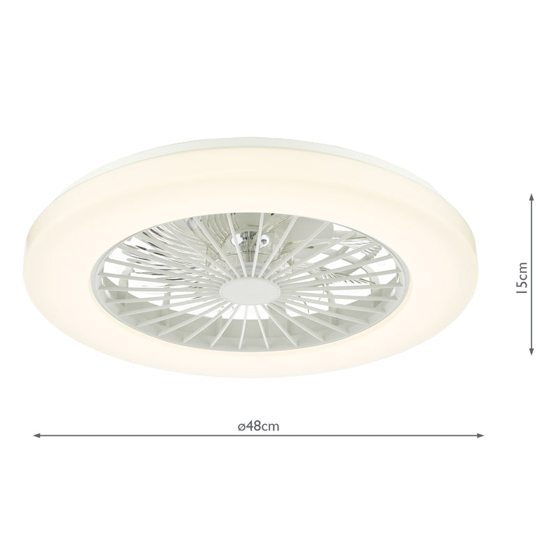 Dar Lighting Fan Flush White Fitting Only LED • FAN502