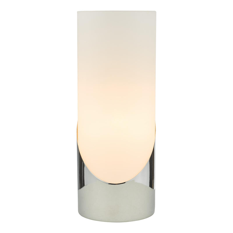 Dar Lighting Faris Touch Table Lamp Polished Chrome Opal Glass • FAR4250