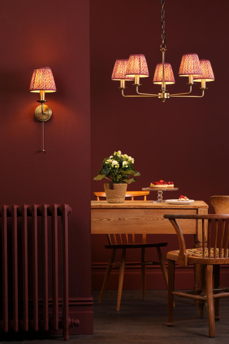 Dar Lighting Favian 5 Light Pendant Matt Bronze With Shade • FAV0563-EST2625