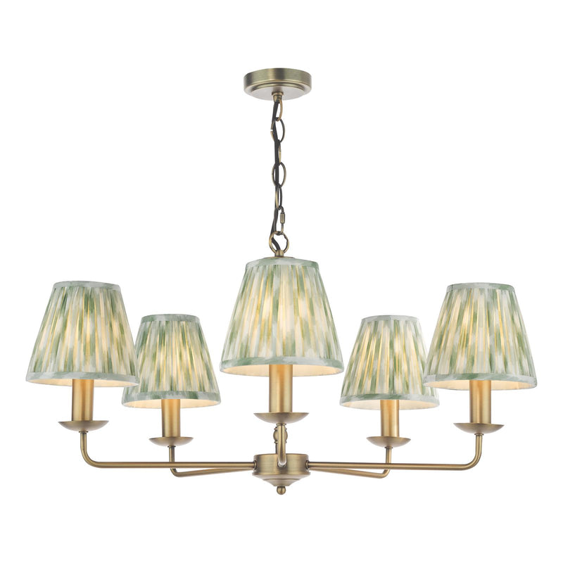Dar Lighting Favian 5 Light Pendant Matt Bronze With Shade • FAV0563-IKA2624