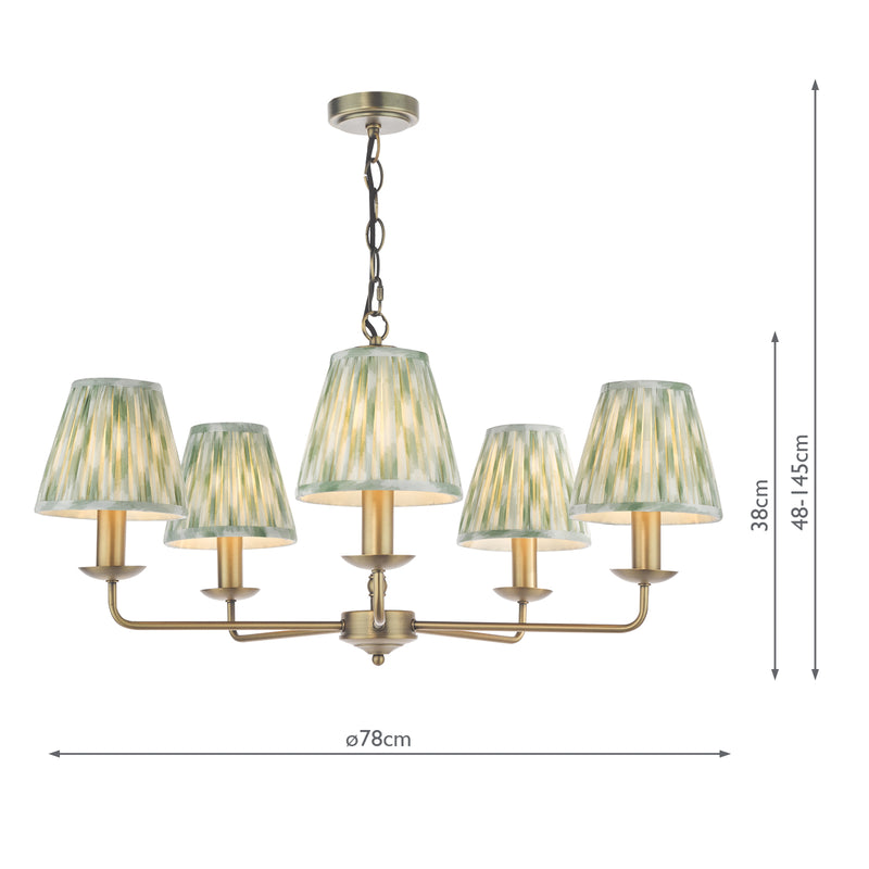 Dar Lighting Favian 5 Light Pendant Matt Bronze With Shade • FAV0563-IKA2624