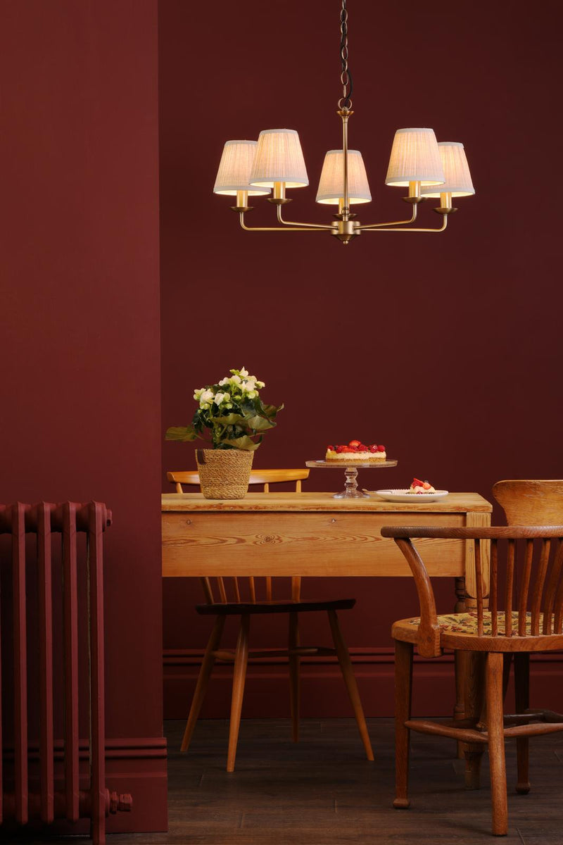 Dar Lighting Favian 5 Light Pendant Matt Bronze Fitting Only • FAV0563