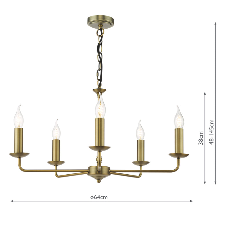 Dar Lighting Favian 5 Light Pendant Matt Bronze Fitting Only • FAV0563