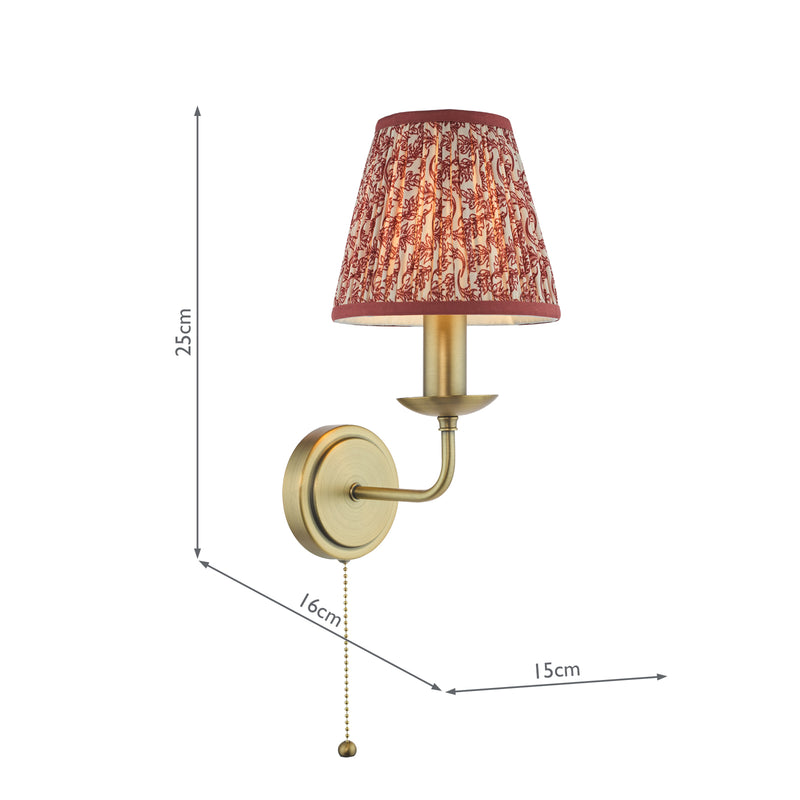 Dar Lighting Favian Wall Light Matt Bronze With Shade • FAV0763-EST2625