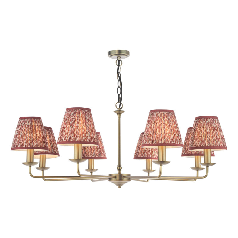 Dar Lighting Favian 8 Light Pendant Matt Bronze With Shade • FAV0863-EST2625