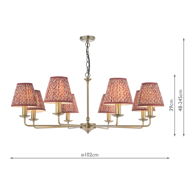 Dar Lighting Favian 8 Light Pendant Matt Bronze With Shade • FAV0863-EST2625