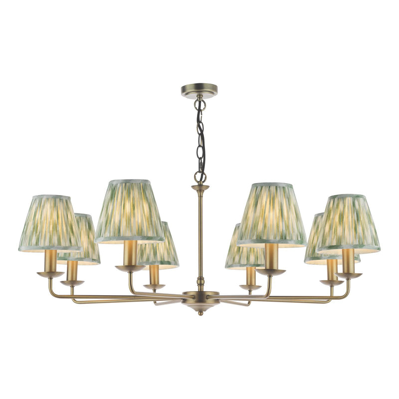 Dar Lighting Favian 8 Light Pendant Matt Bronze With Shade • FAV0863-IKA2624