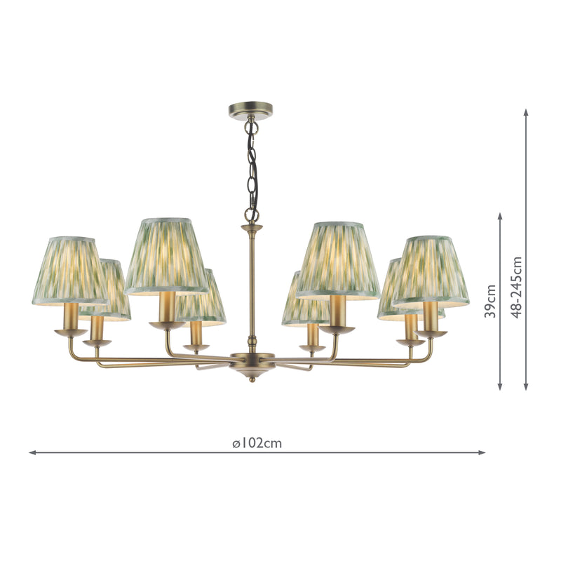 Dar Lighting Favian 8 Light Pendant Matt Bronze With Shade • FAV0863-IKA2624
