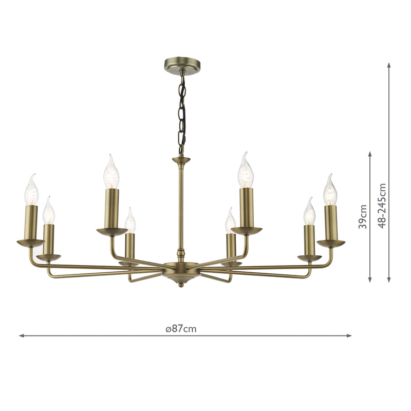 Dar Lighting Favian 8 Light Pendant Matt Bronze Fitting Only • FAV0863