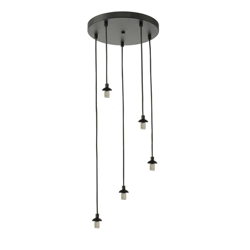 Dar Lighting Federico 5 Light Cluster Pendant Matt Black Frame Only • FED0522-F