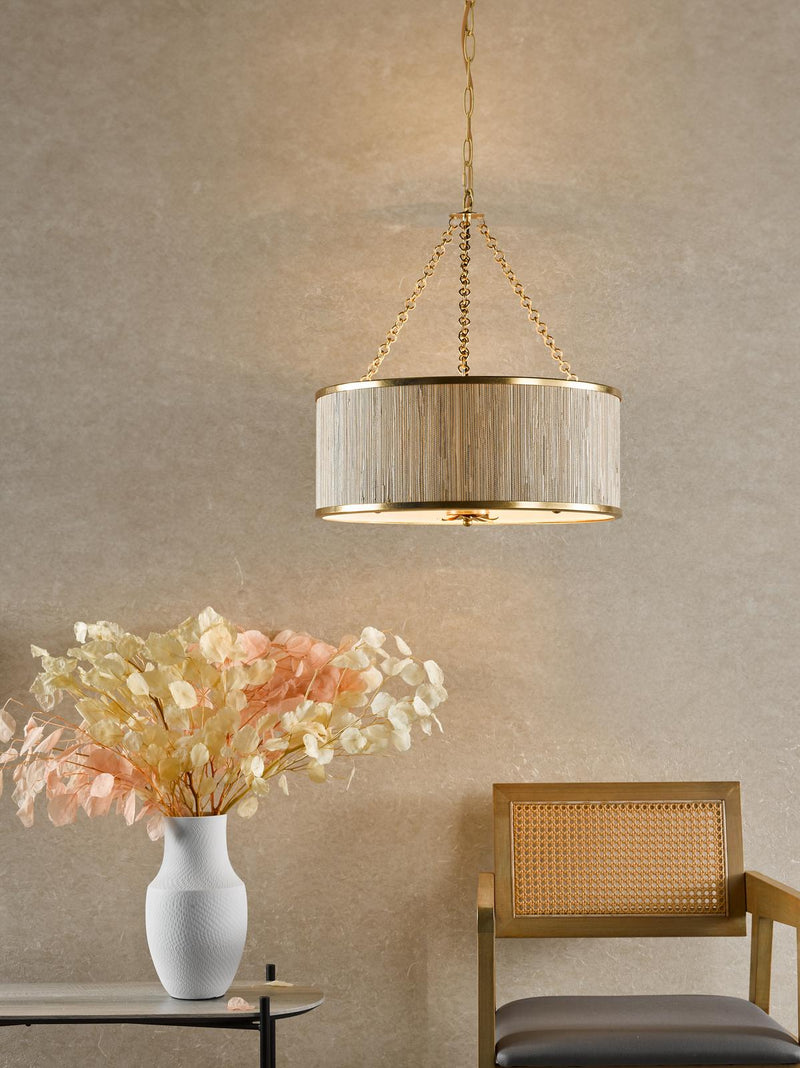 Dar Lighting Fenella 5 Light Pendant Gold Leaf • FEN0535