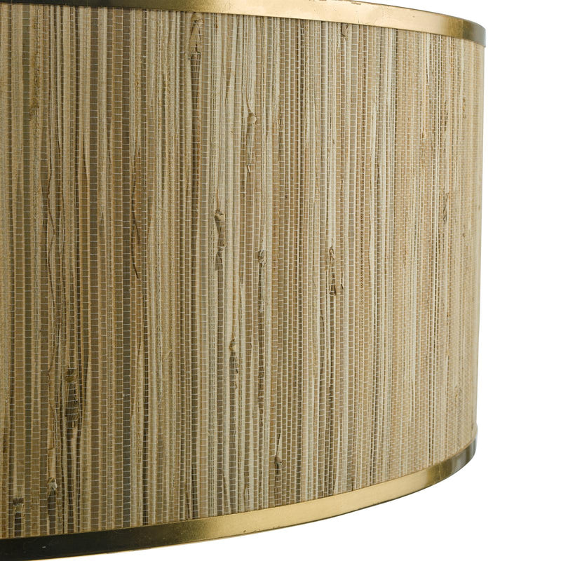 Dar Lighting Fenella 8 Light Pendant Gold Leaf and Seagrass Shade • FEN0835