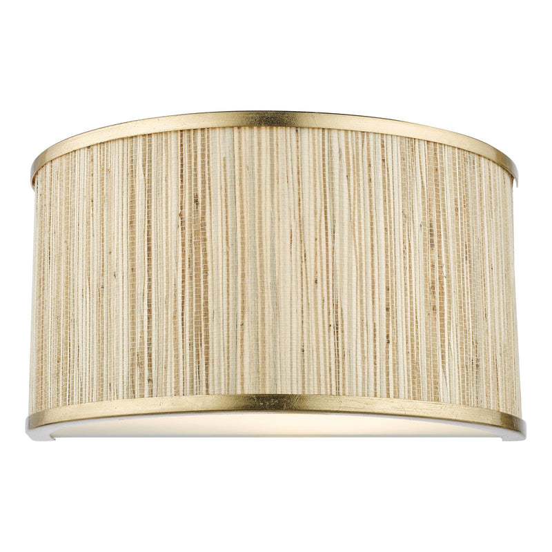 Dar Lighting Fenella 2 Light Wall Light Gold Leaf and Seagrass • FEN0935