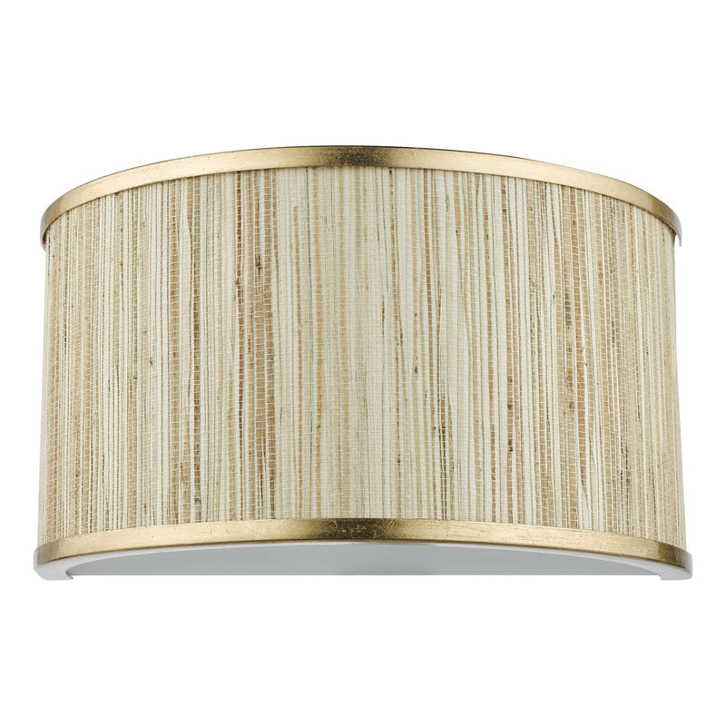 Dar Lighting Fenella 2 Light Wall Light Gold Leaf and Seagrass • FEN0935