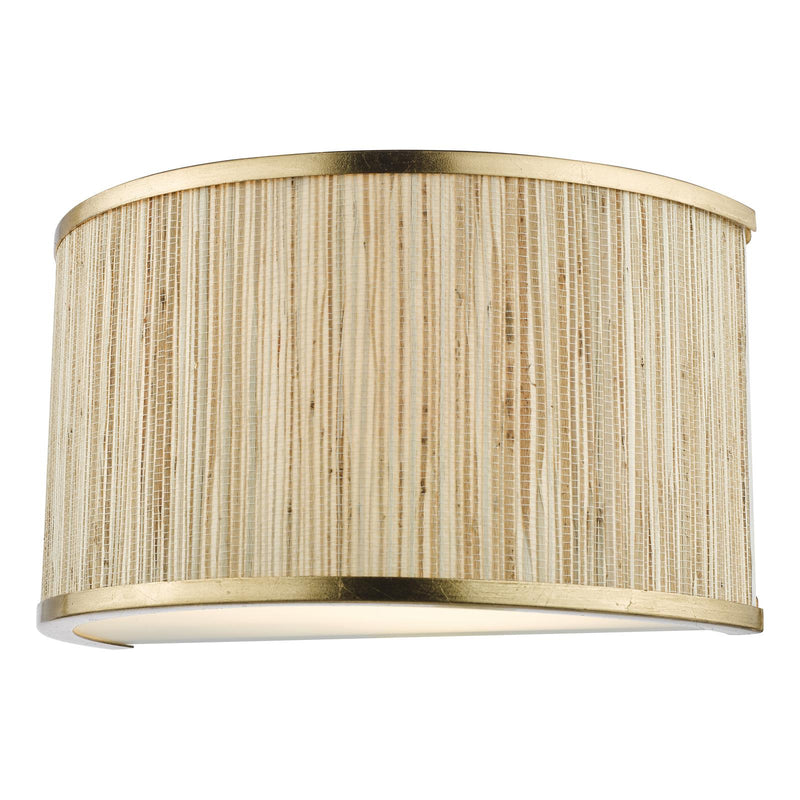 Dar Lighting Fenella 2 Light Wall Light Gold Leaf and Seagrass • FEN0935