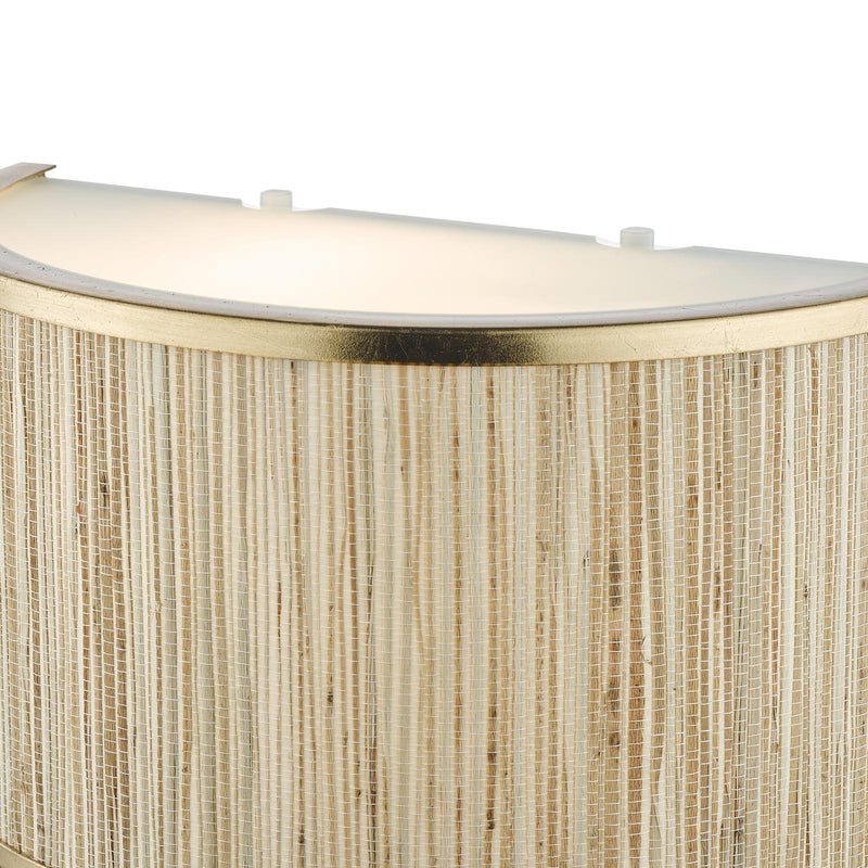 Dar Lighting Fenella 2 Light Wall Light Gold Leaf and Seagrass • FEN0935