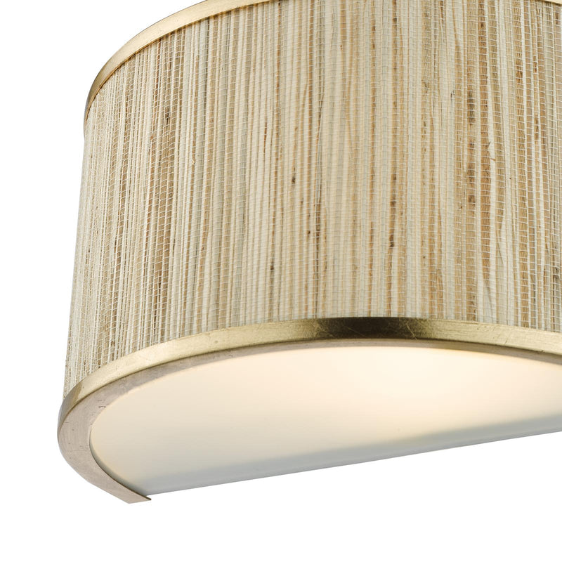 Dar Lighting Fenella 2 Light Wall Light Gold Leaf and Seagrass • FEN0935