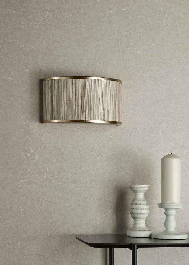 Dar Lighting Fenella 2 Light Wall Light Gold Leaf and Seagrass • FEN0935