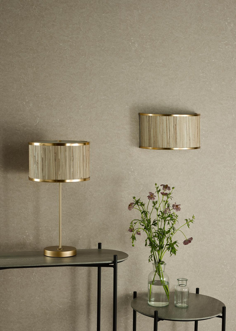 Dar Lighting Fenella 2 Light Wall Light Gold Leaf and Seagrass • FEN0935