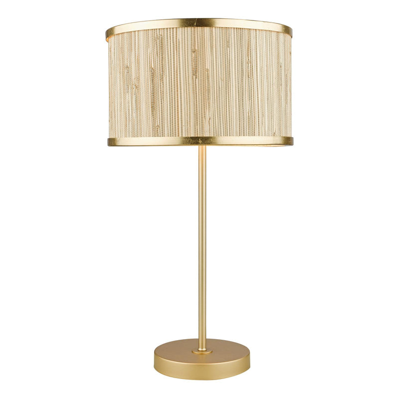 Dar Lighting Fenella Table Lamp Gold Leaf With Seagrass Shade • FEN4235