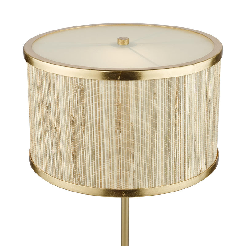Dar Lighting Fenella Table Lamp Gold Leaf With Seagrass Shade • FEN4235