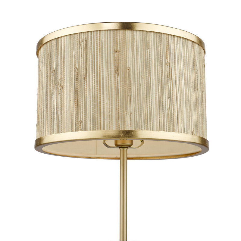 Dar Lighting Fenella Table Lamp Gold Leaf With Seagrass Shade • FEN4235